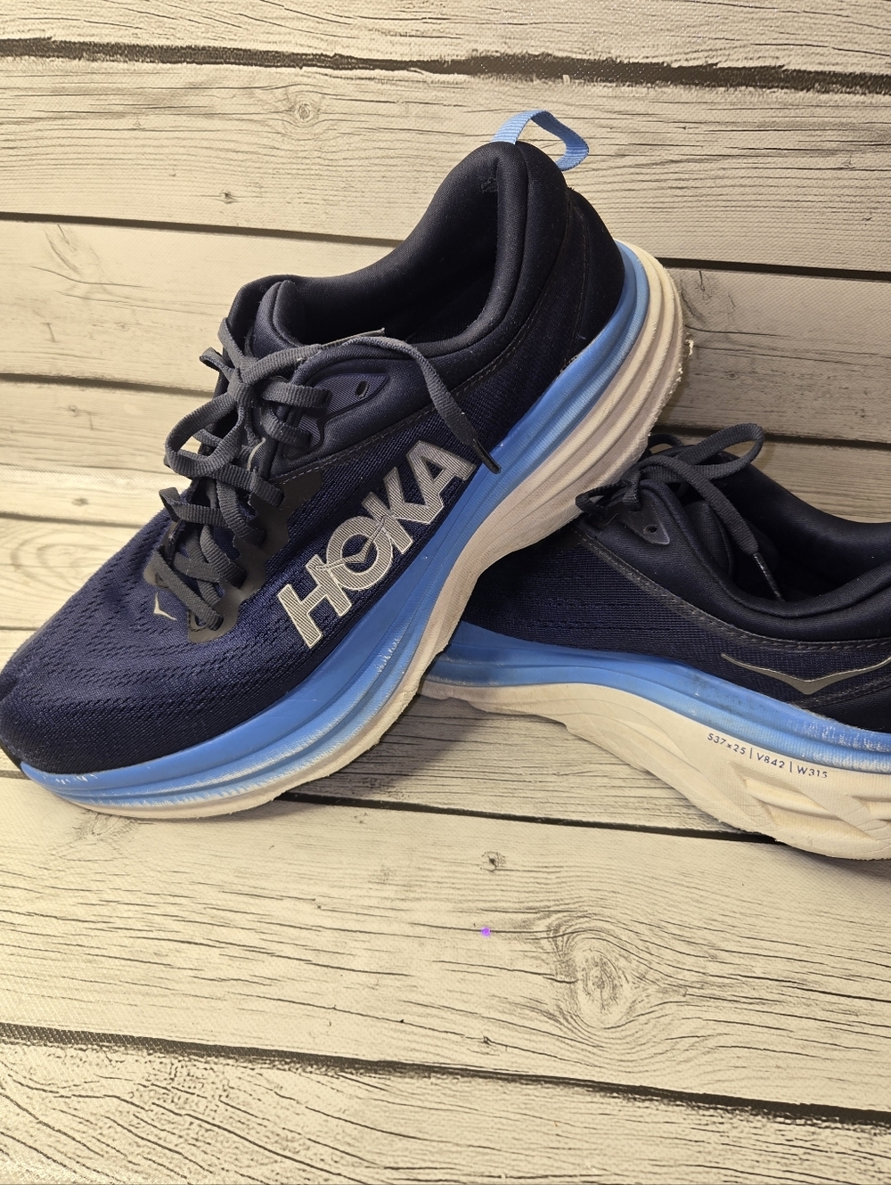 Hoka One One Bondi 8 Men’s 10D Running Shoes Blue Cushioned Comfort Sneakers